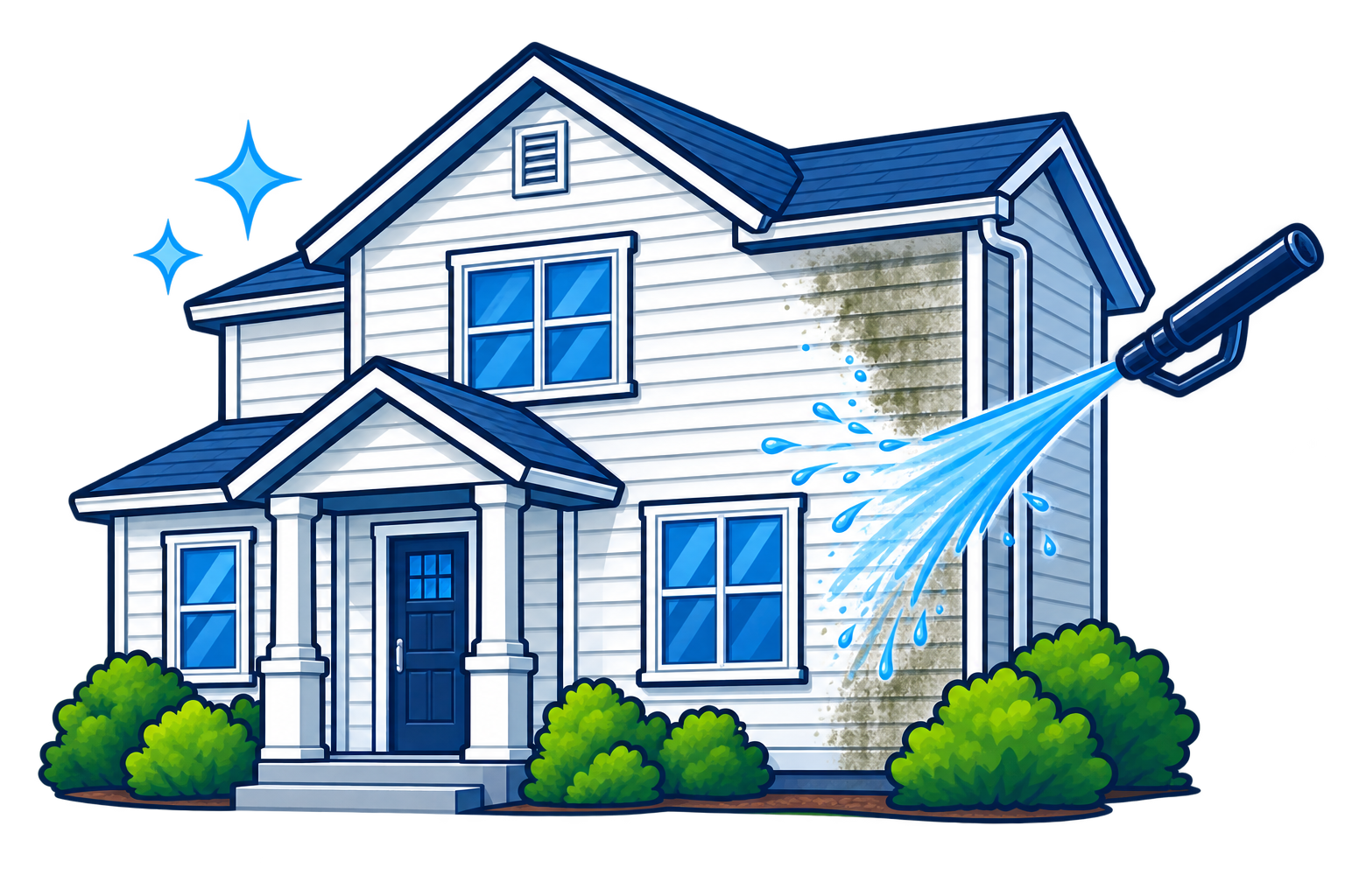 House and siding soft washing services