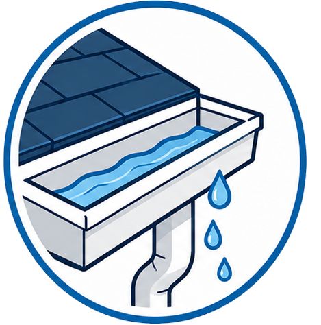 Clear gutter downspouts