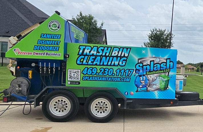 Curbside trash bin cleaning visit